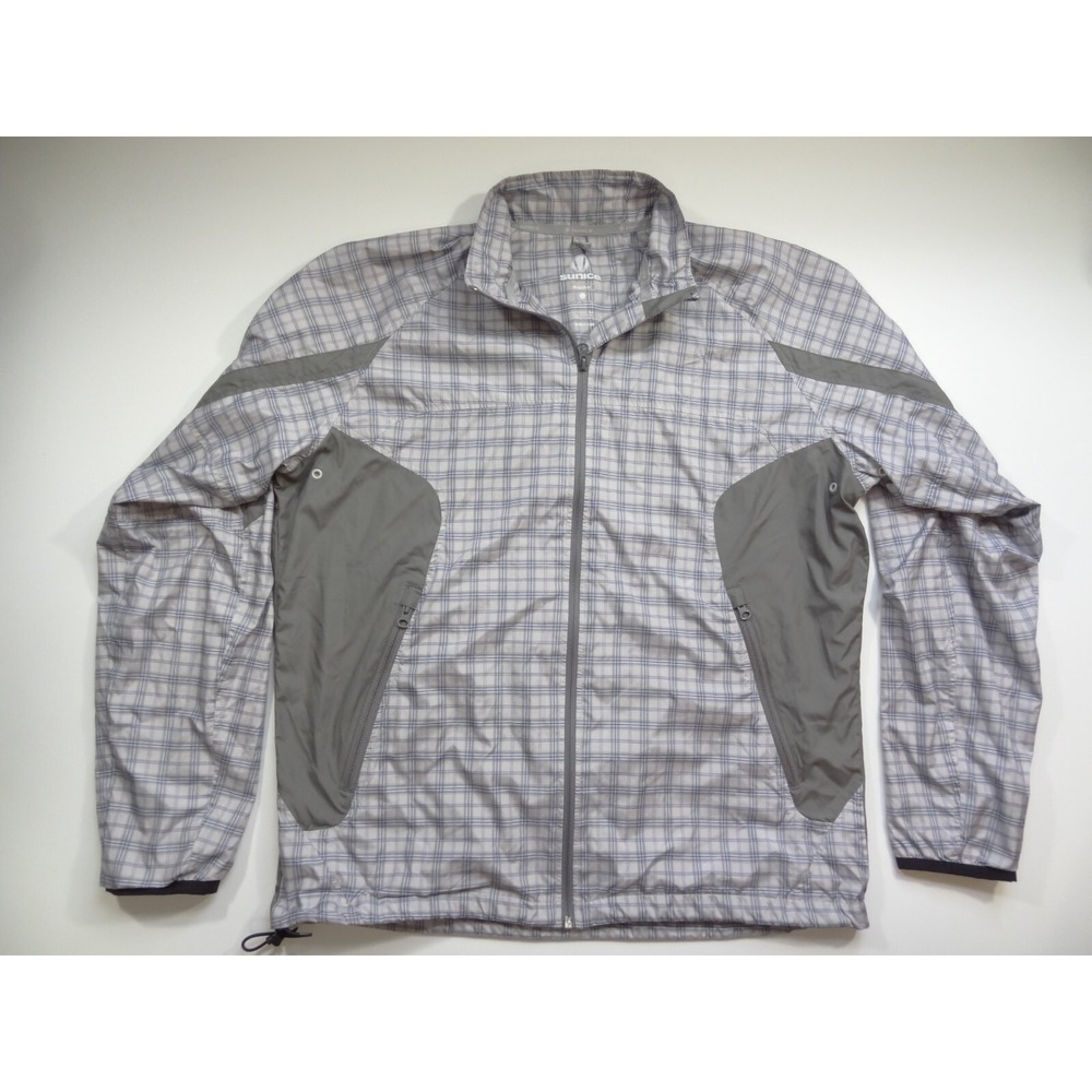 Sunice Weather Jacket Men's Large Grey Plaid Full Zip Vented Golfer‎ Windbreaker